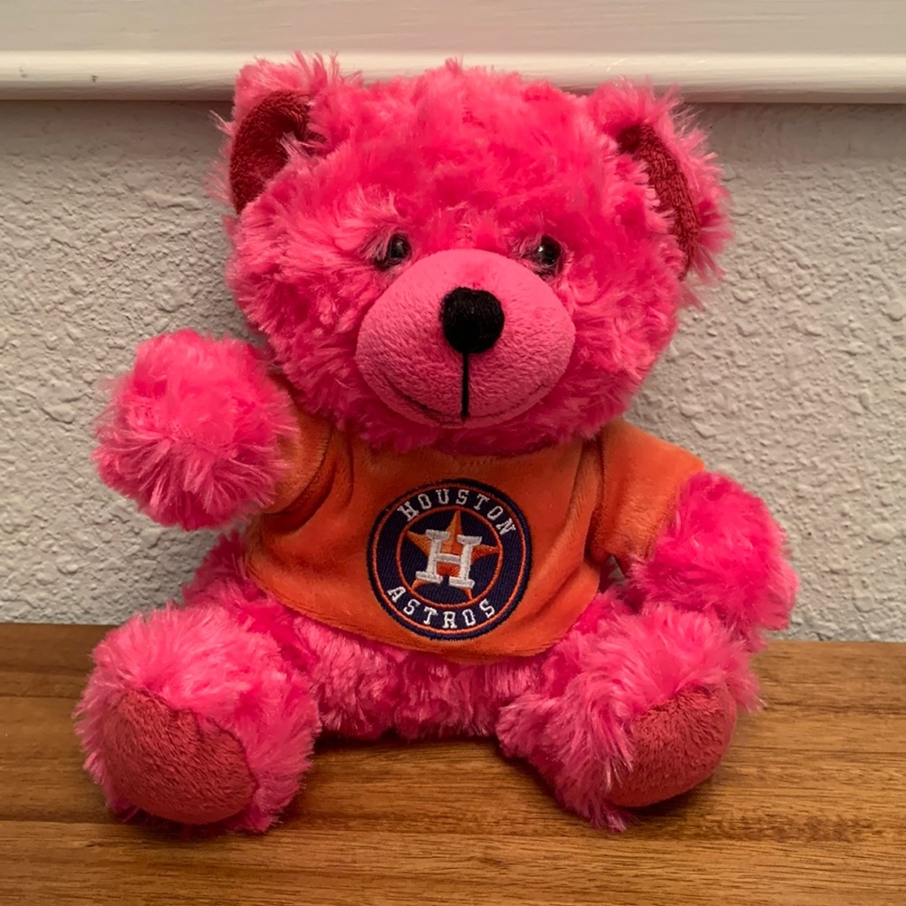 Houston Astros hot pink stuffed bear animal